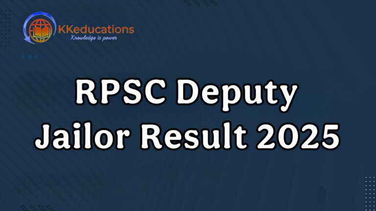 RPSC Deputy Jailor Vacancy Result Released 2025