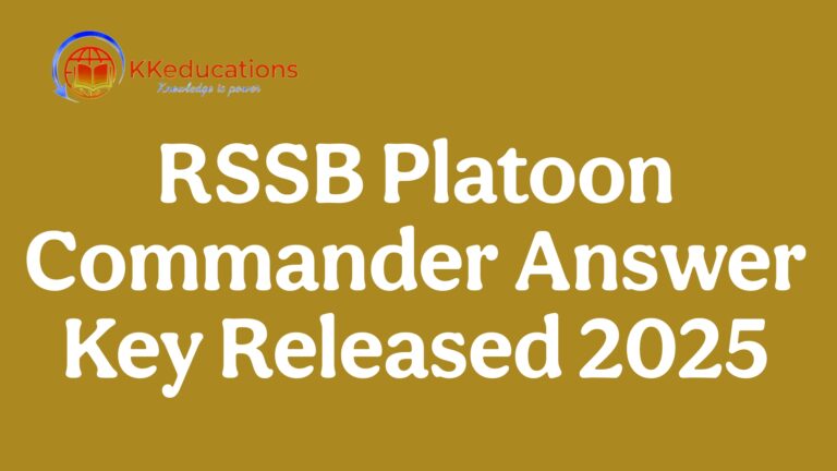 RSSB Platoon Commander Answer Key Released 2025, Download PDF Here