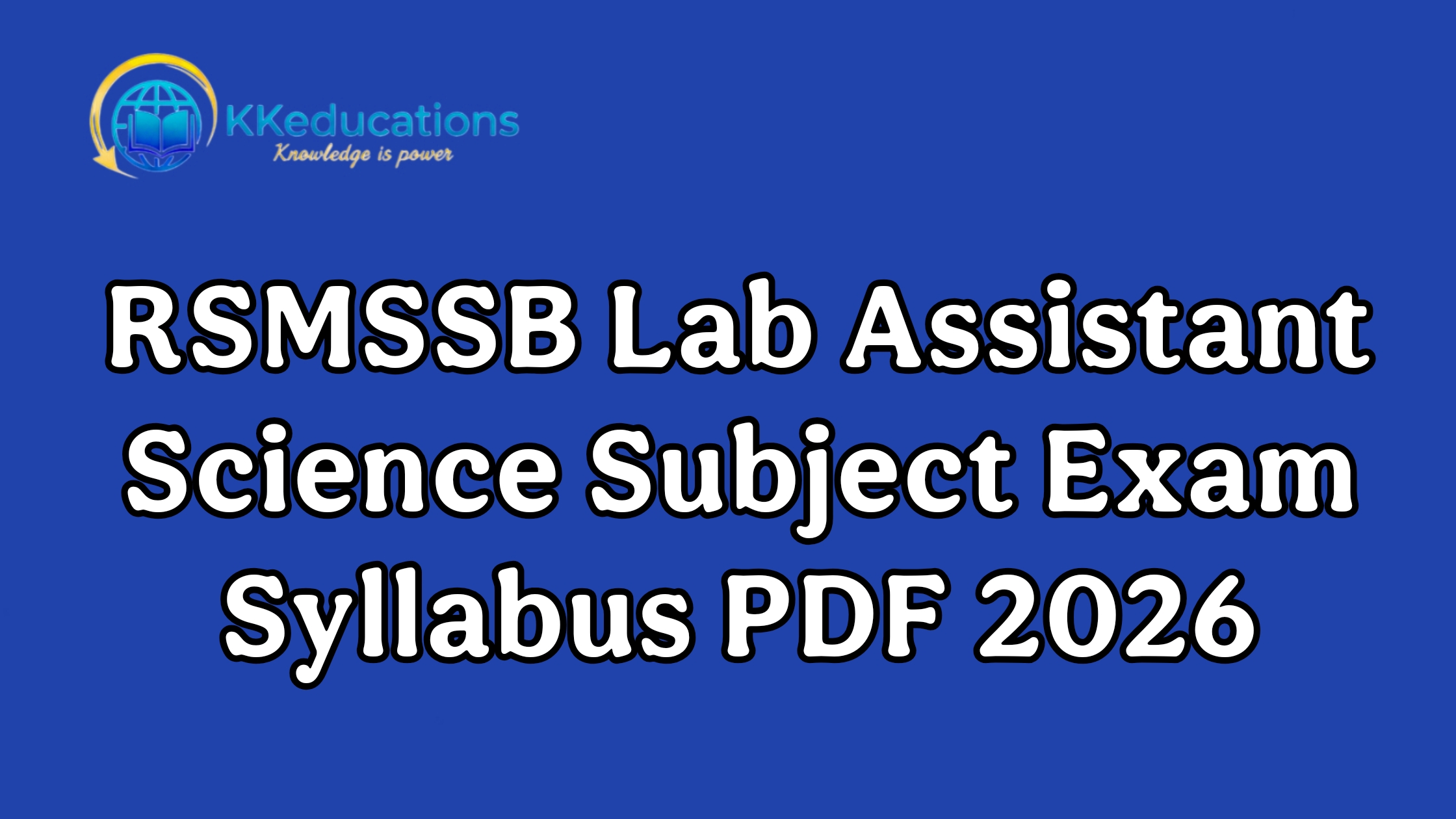 RSMSSB Lab Assistant Science Subject Exam Syllabus PDF 2026