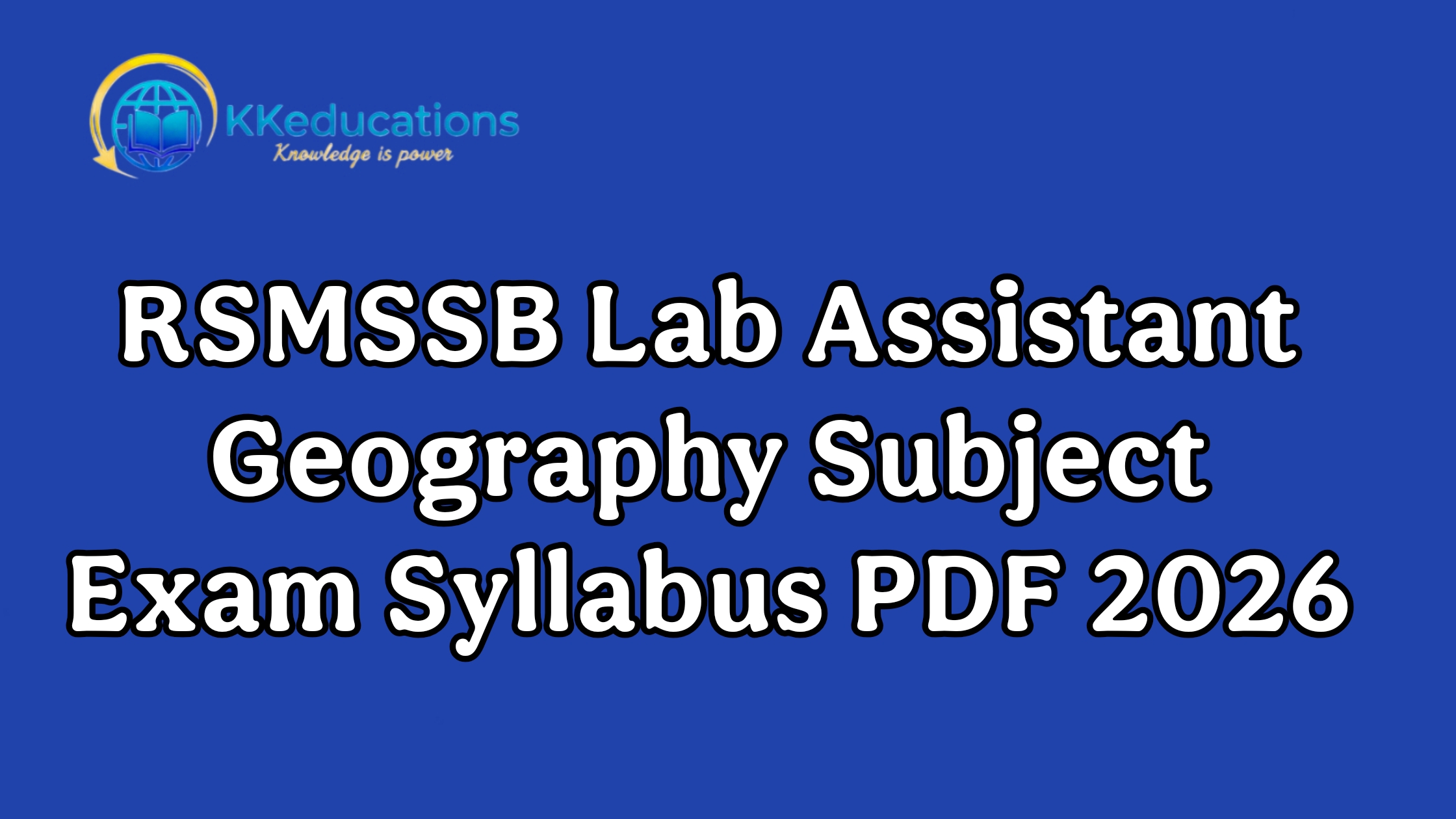 RSMSSB Lab Assistant Geography Subject Exam Syllabus PDF 2026