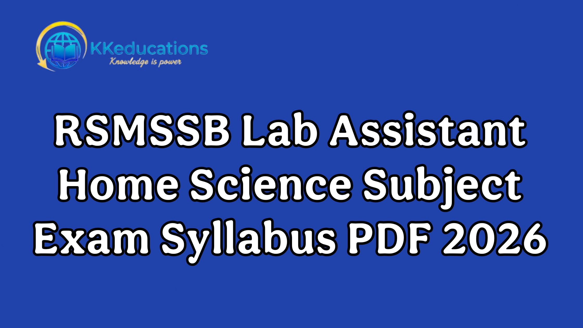RSMSSB Lab Assistant Home Science Subject Exam Syllabus PDF 2026
