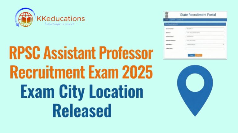 RPSC Assistant Professor Exam City 2025