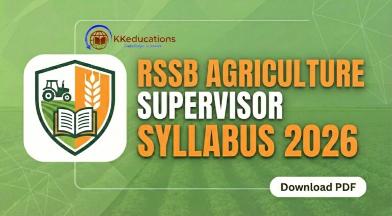 RSSB Agriculture Supervisor Syllabus and Exam Pattern 2026 PDF