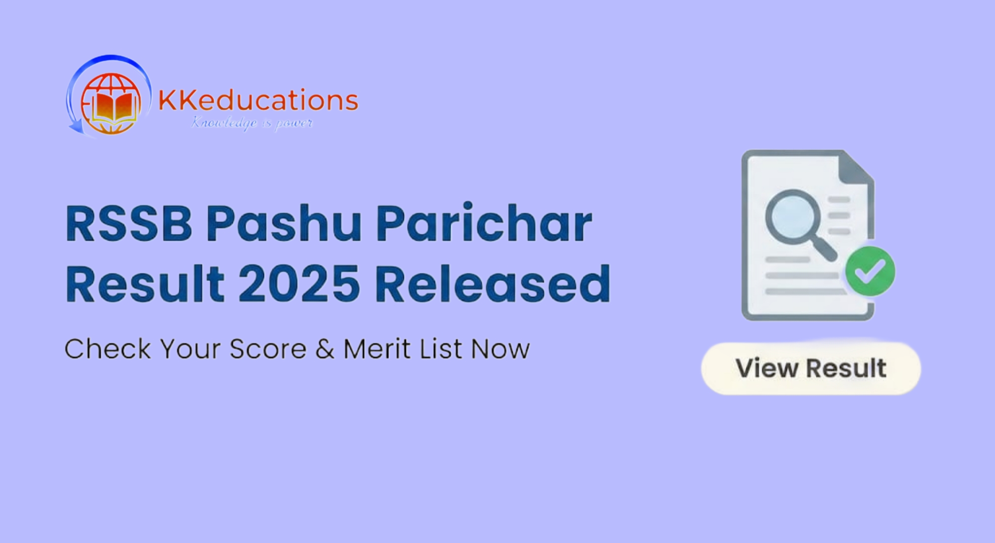 RSSB Pashu Parichar Result 2025