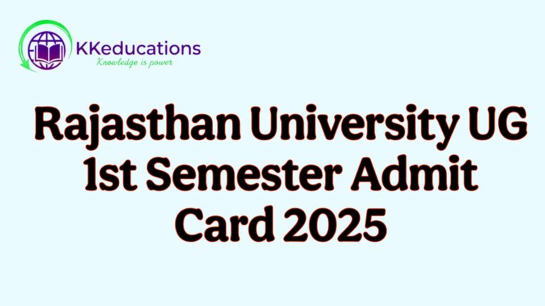 Rajasthan University UG 1st Semester Admit Card 2025