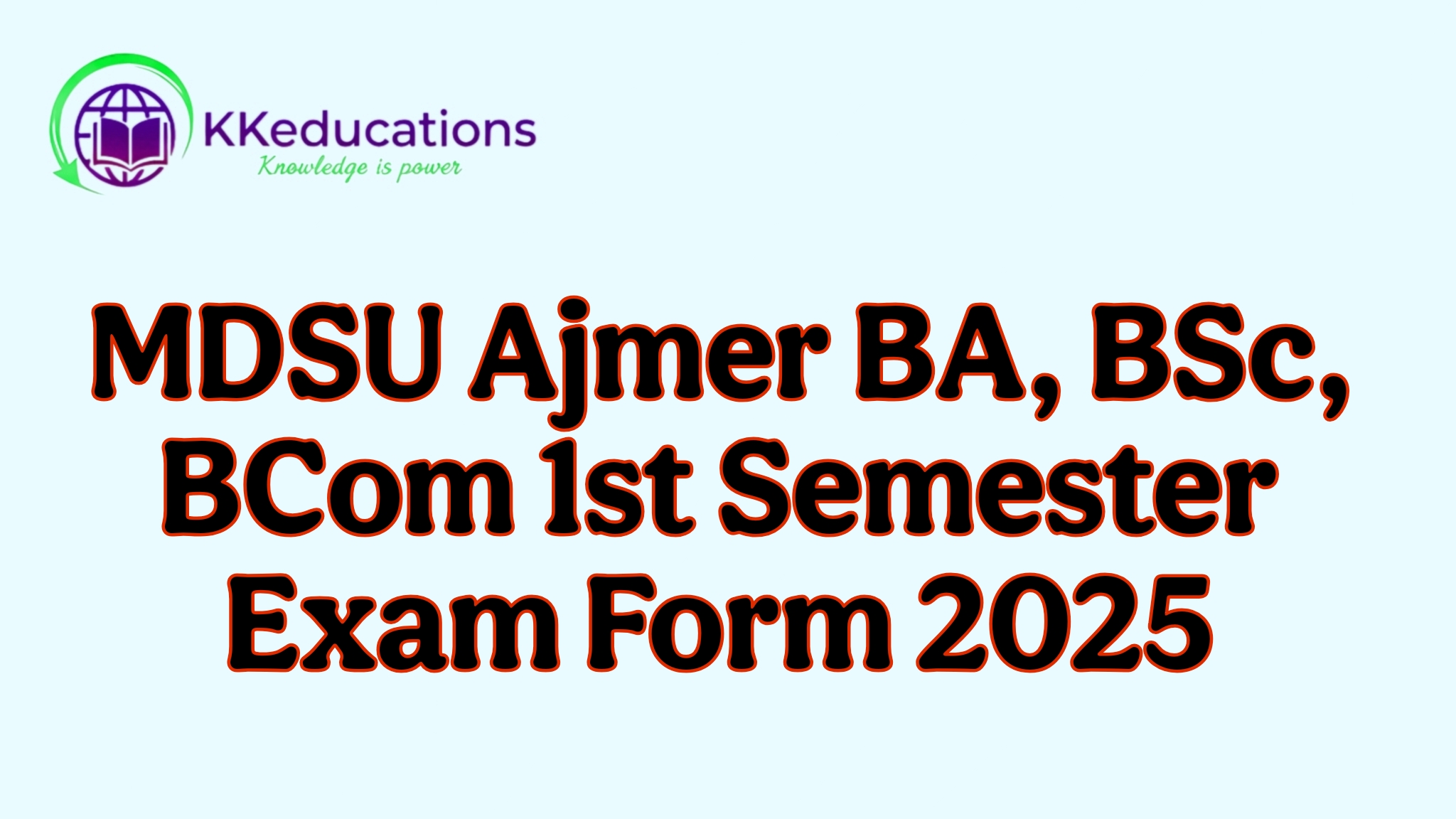 MDSU Ajmer BA BSc BCom 1st Semester Exam Form 2025