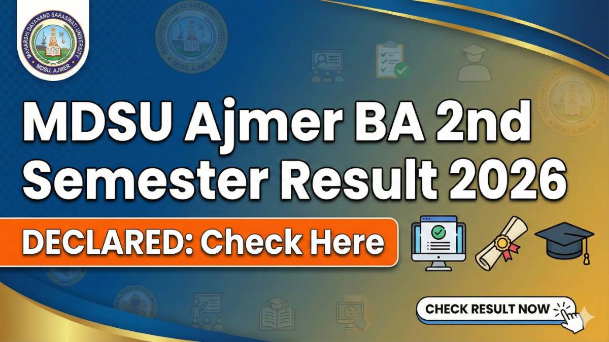 MDSU Ajmer BA 2nd Semester Result 2026