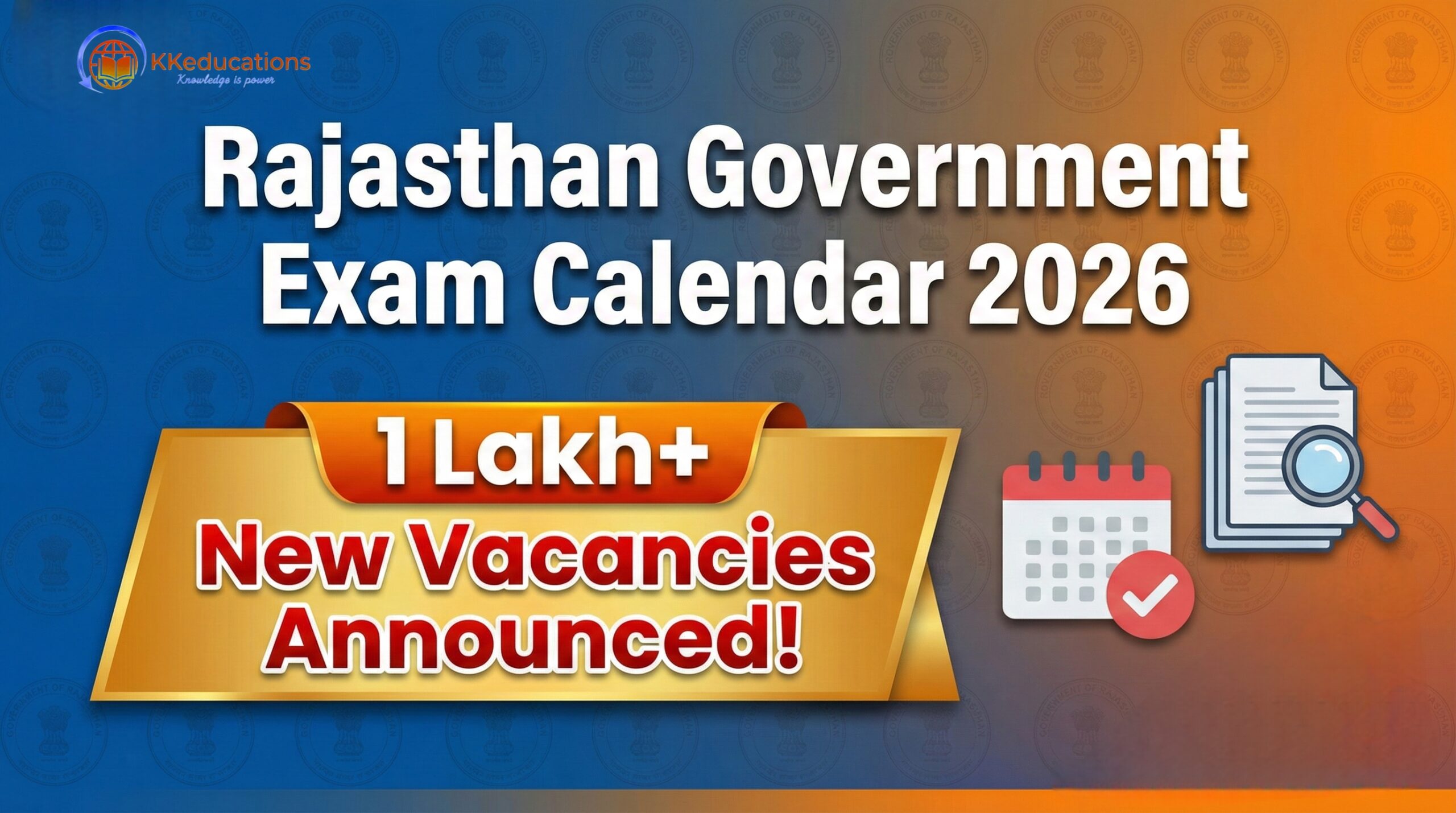 Rajasthan Government Exam Calendar 2026