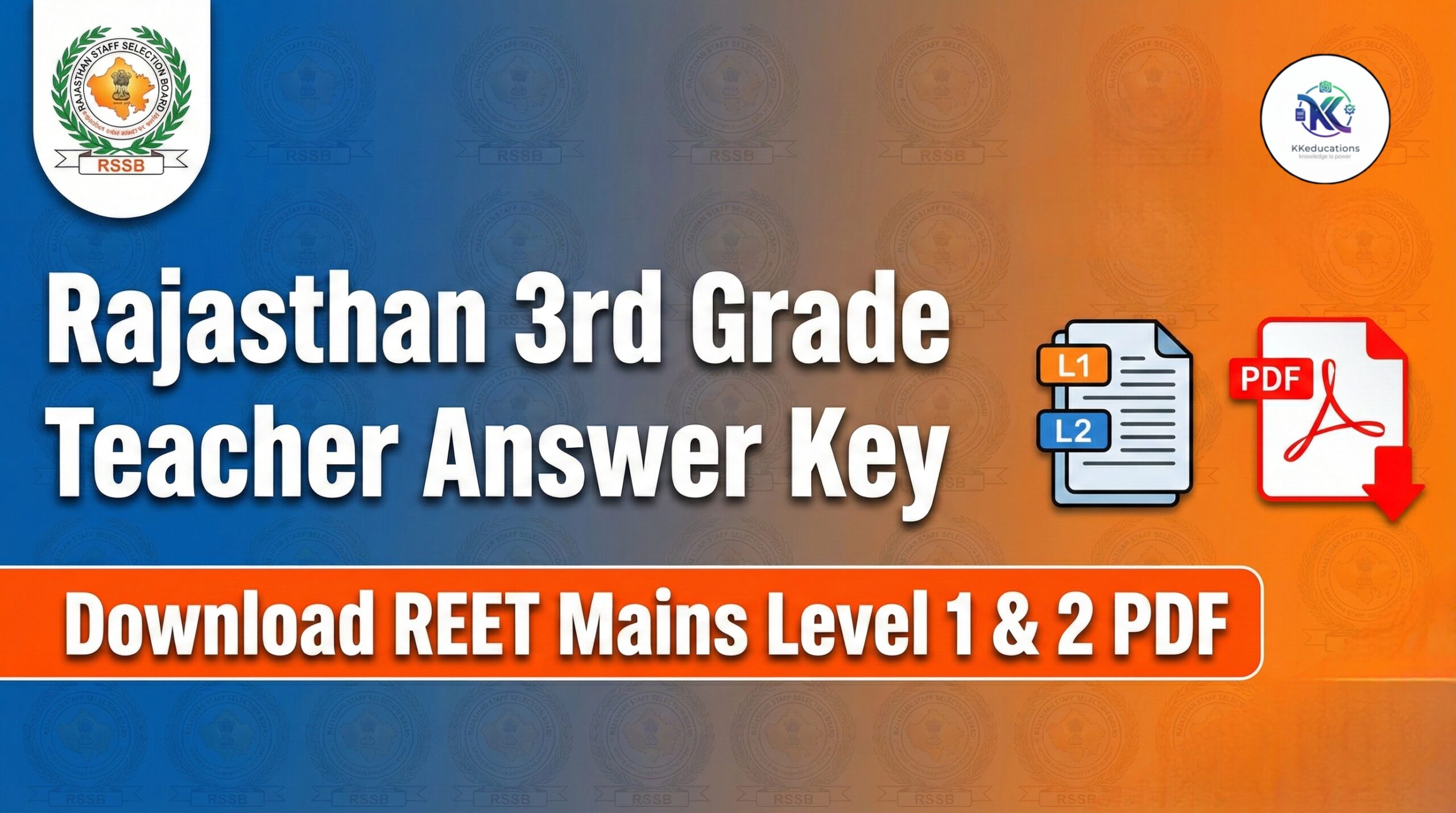 Rajasthan 3rd Grade Teacher Answer Key 2026 PDF