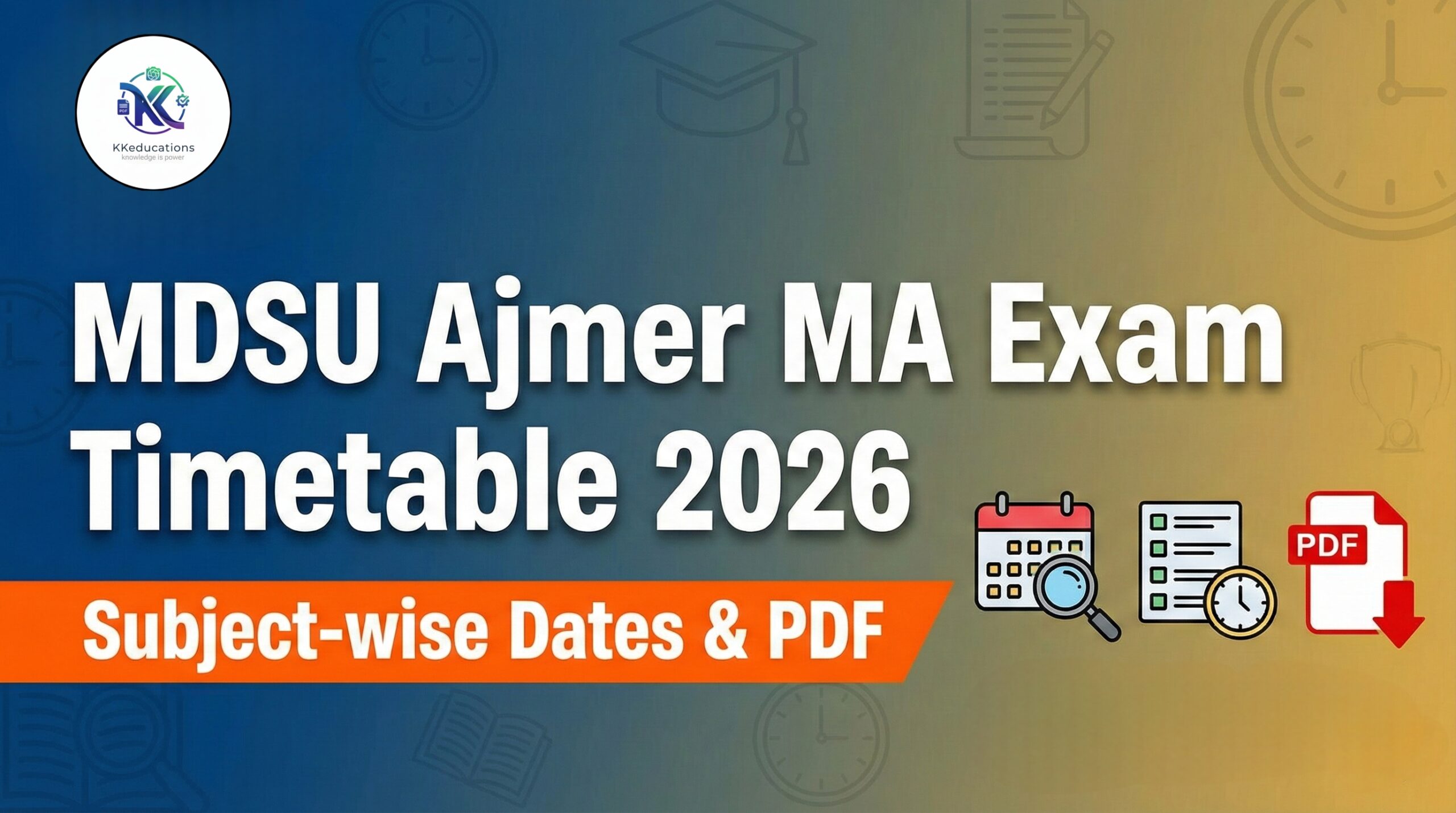MDSU Ajmer MA Exam Timetable 2026