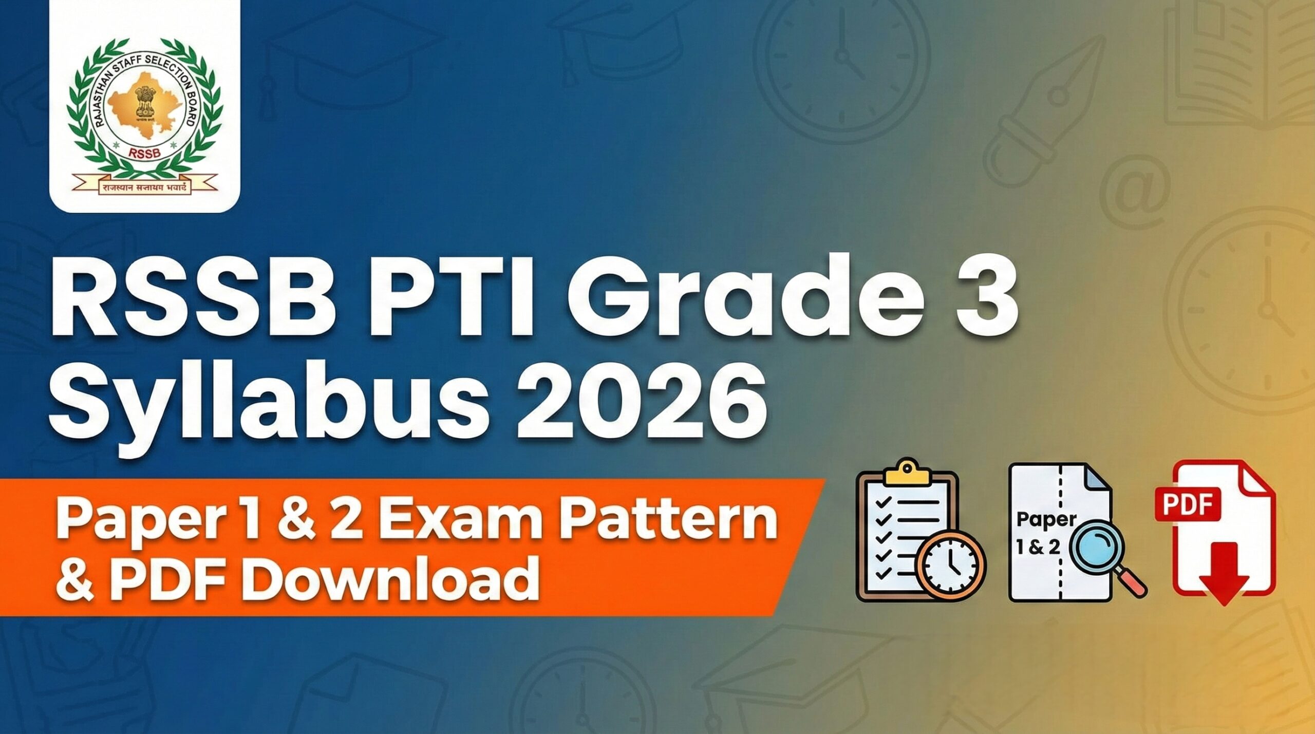 RSSB PTI Grade 3 Syllabus 2026