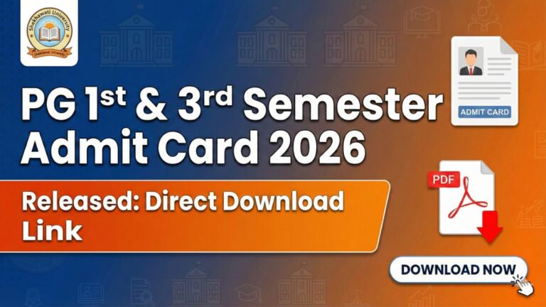 Shekhawati University PG 1st & 3rd Semester Admit Card 2026