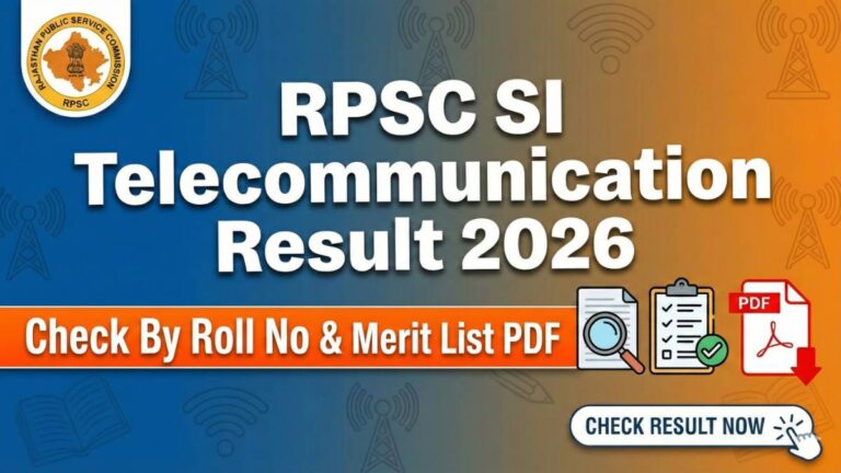 RPSC SI Telecommunication Result 2026