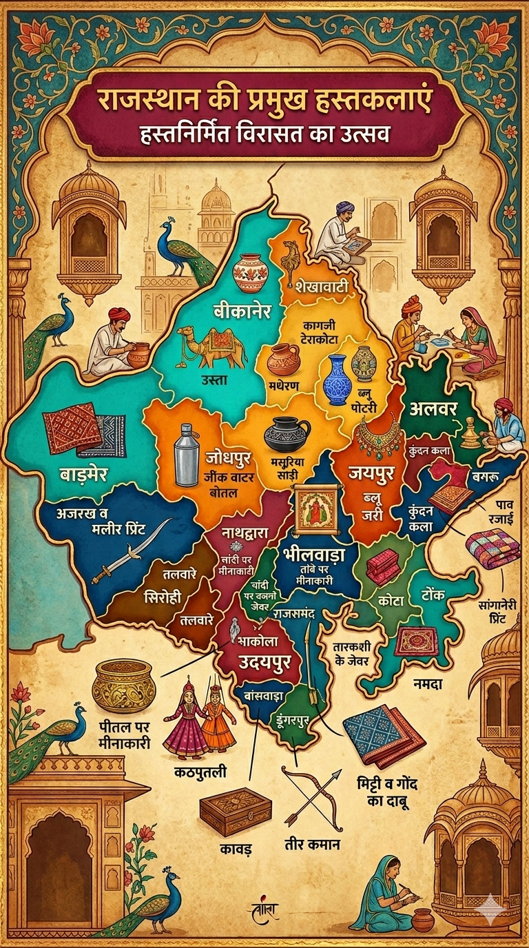 राजस्थान की प्रमुख हस्तकलाएं | Famous Handicrafts of Rajasthan