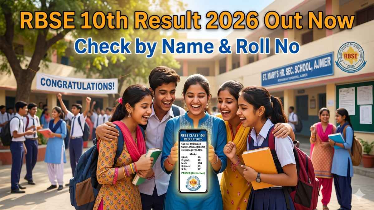 RBSE Board Class 10th Result 2026 Released: Check By Name & Roll No