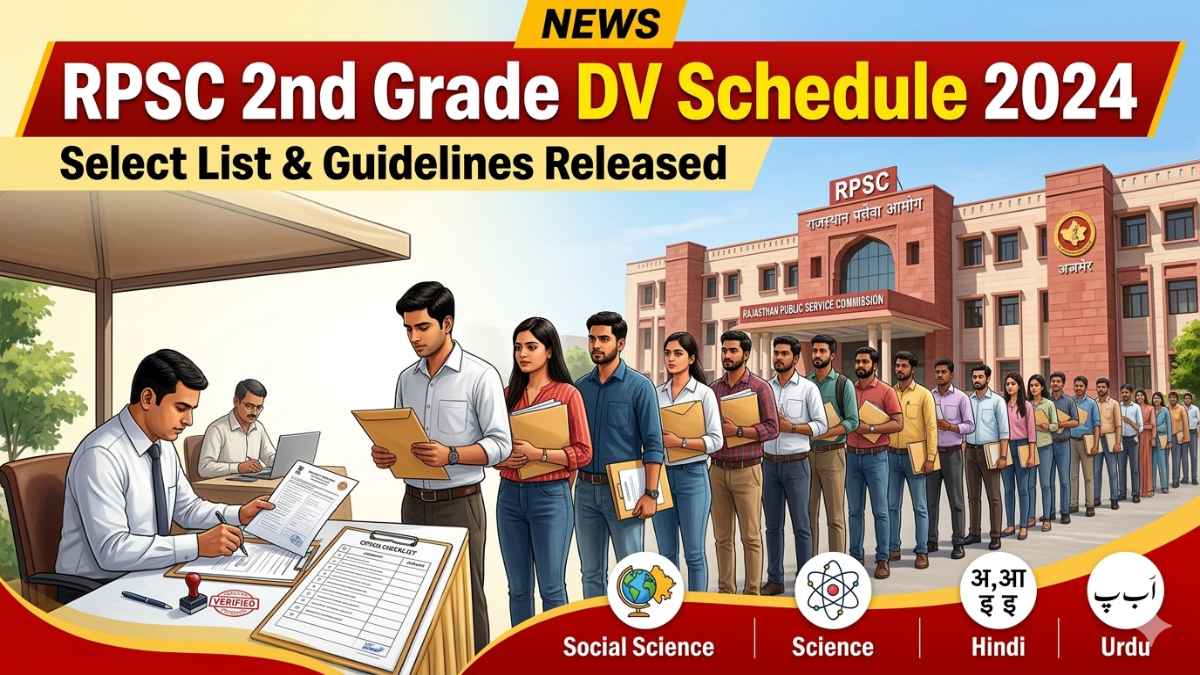 RPSC 2nd Grade DV Schedule 2024 Released: Check Select List and Guidelines for Social Science, Science, Hindi & Urdu Here