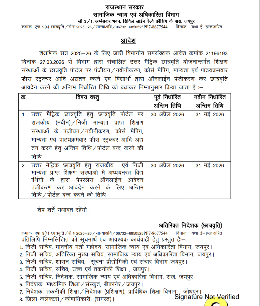 Date Extented Notice